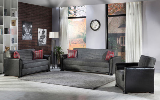 Alfa 3 Pc Sofa Collection Muse Grey