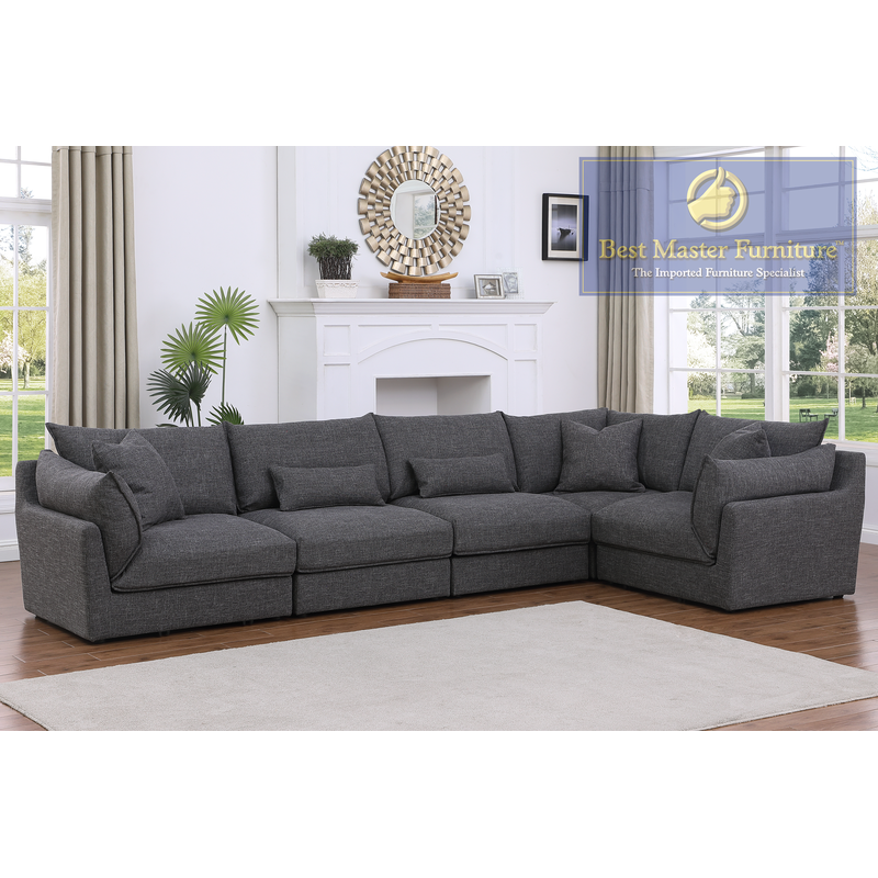 C023 Grey 5 Pc Modular Sectional