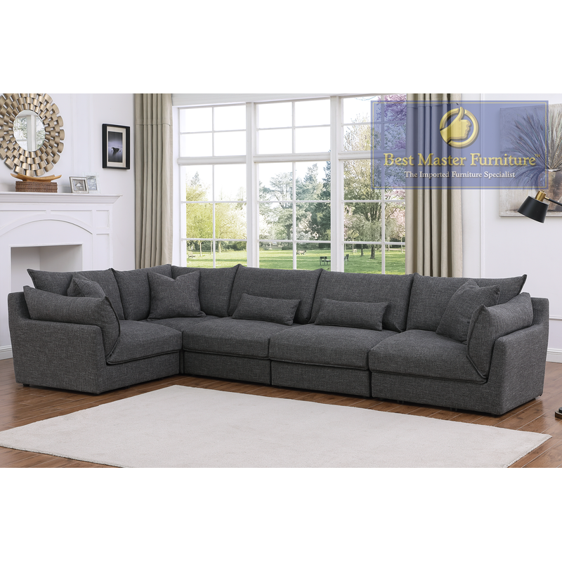 C023 Grey 5 Pc Modular Sectional