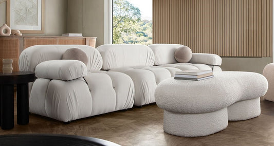 Paloma 3 Pc Sectional Cream Velvet