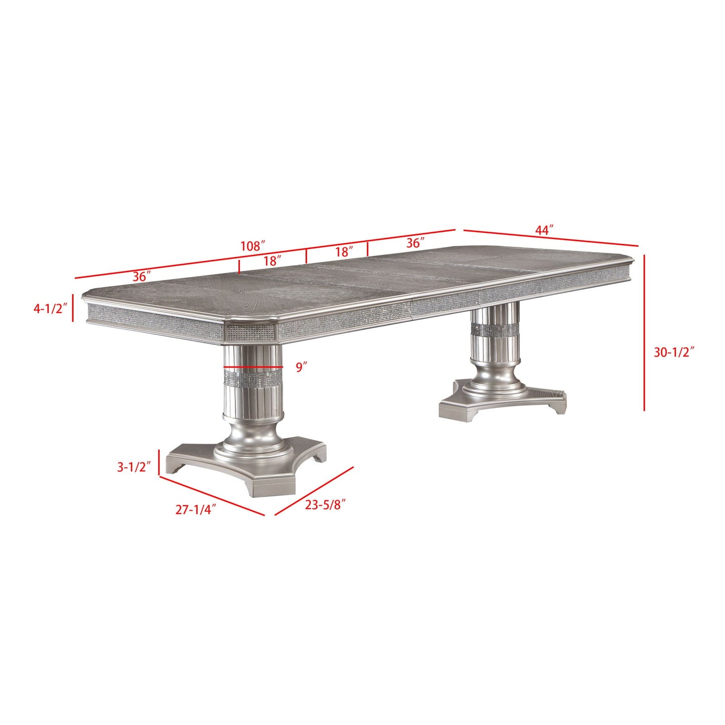 Klina 2200 Double Pedestal Dining Set 2 Extensions