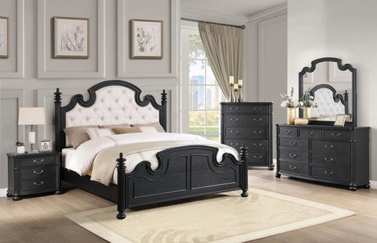 Celina Black Finish 4 Pc Bedroom Set by Coaster