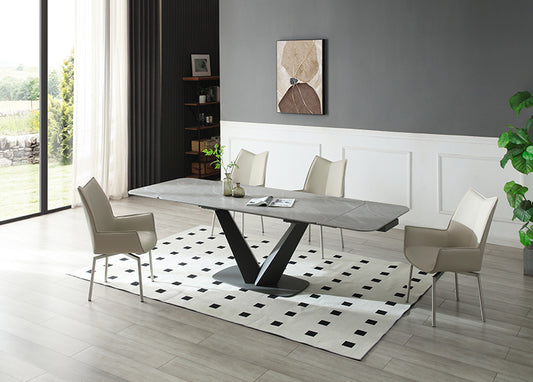 Conjunto de comedor Cloud 2 hojas extensibles - Mármol gris