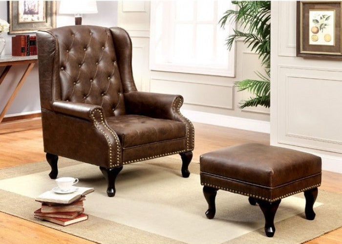 Vaugh Rustic Brown Accent Chair CM-AC6801BR