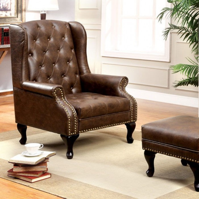 Vaugh Rustic Brown Accent Chair CM-AC6801BR