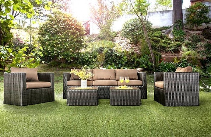 Olina OS1820BR Patio Sofa Set - Espresso or Beige Cushions