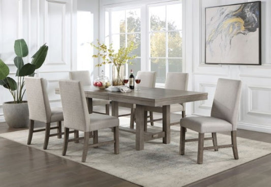 San Antonio Gray Rustic Dining Set with Extension