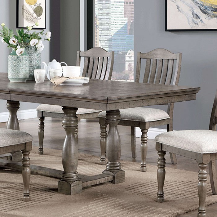 Newcastle 7 Pc Antique Gray Dining Collection - Extension Leaf