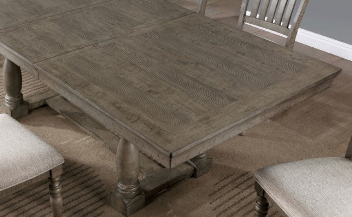 Newcastle 7 Pc Antique Gray Dining Collection - Extension Leaf