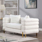 Landovery White Boucle 2 Pc Sofa Collection