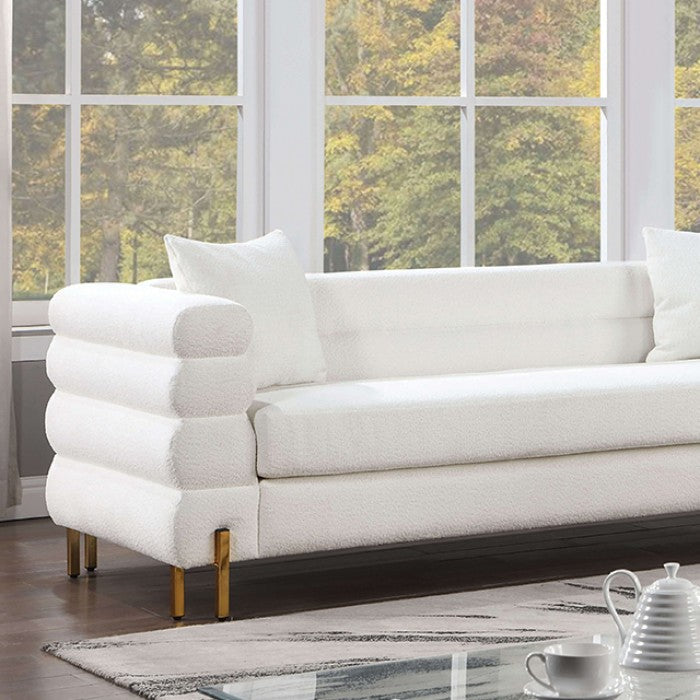 Landovery White Boucle 2 Pc Sofa Collection