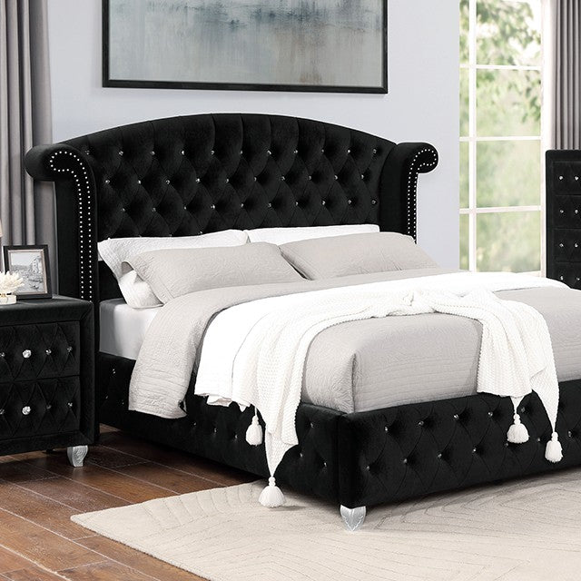 Zohar Glam Velvet-Like Bedroom Set by Furniture of America