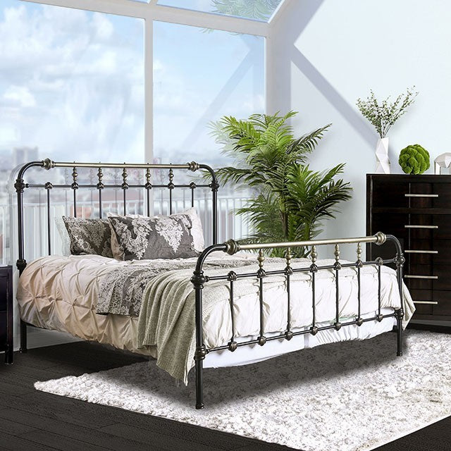 Rianna Metal Bed CM7733 - Antique Black