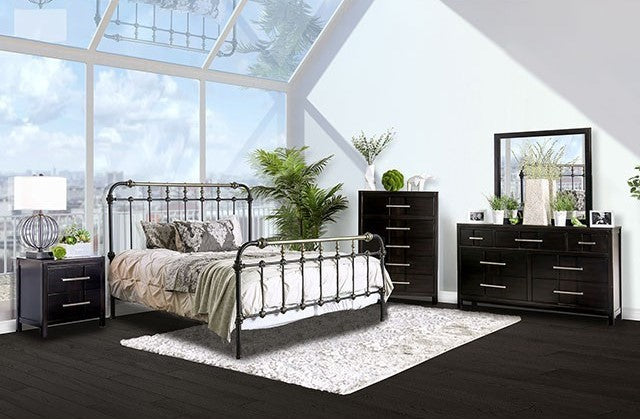 Rianna Metal Bed CM7733 - Antique Black