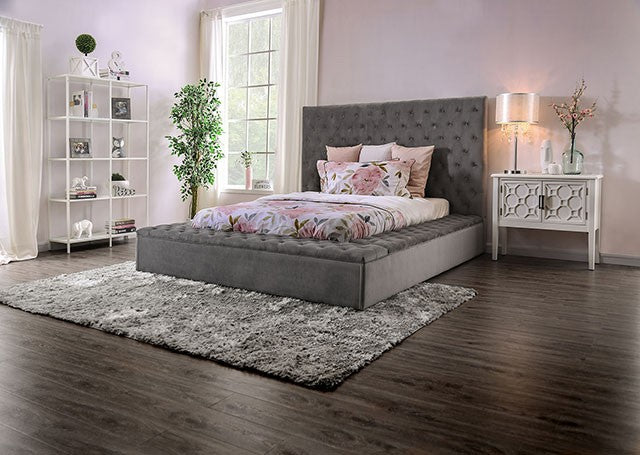 Golati Upholstered Platform Bed - Gray CM7895GY