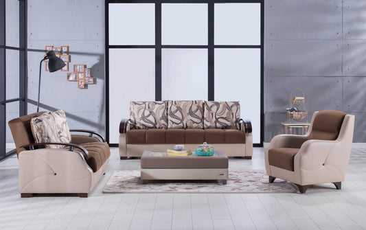 Costa 3 Pc Living Room Set - Best Brown