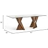 Modrest Corbin Mid-Century Walnut & Glass Dining Table