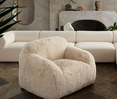 Dawson Natural Faux Fur Chair