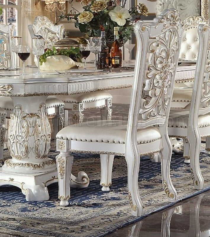 Vendom Antique Pearl Finish 9 Pc Dining Collection