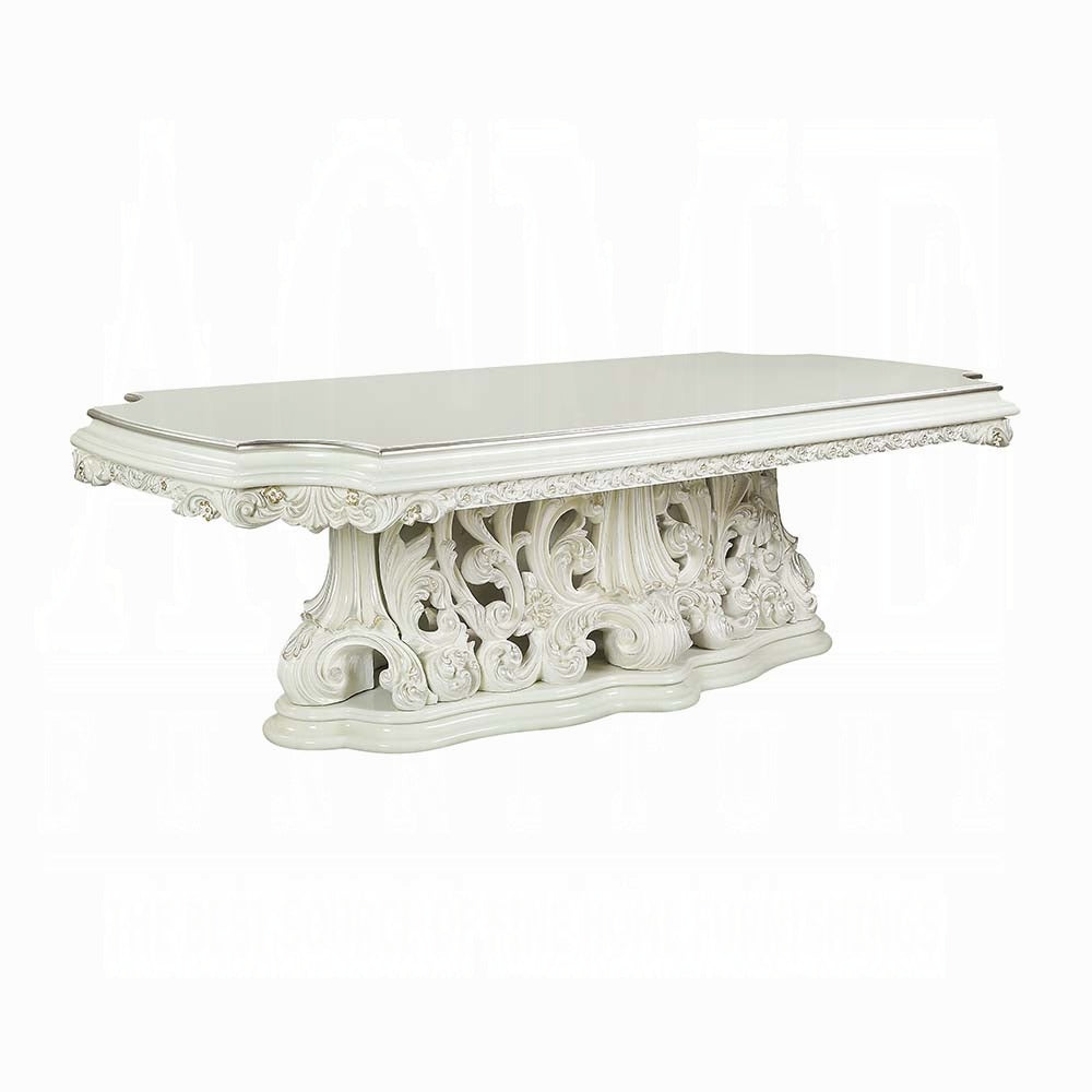 Adara Antique White Pedestal Dining Set DN01229