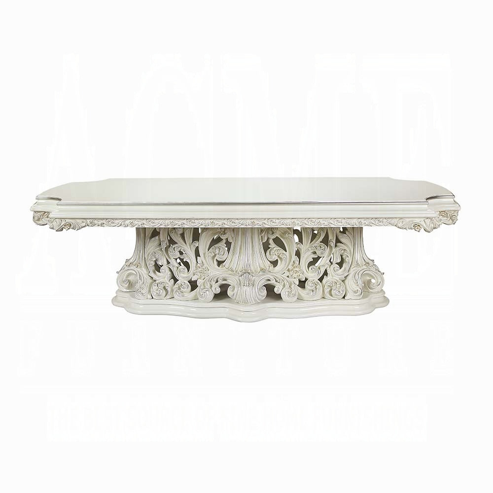 Adara Antique White Pedestal Dining Set DN01229