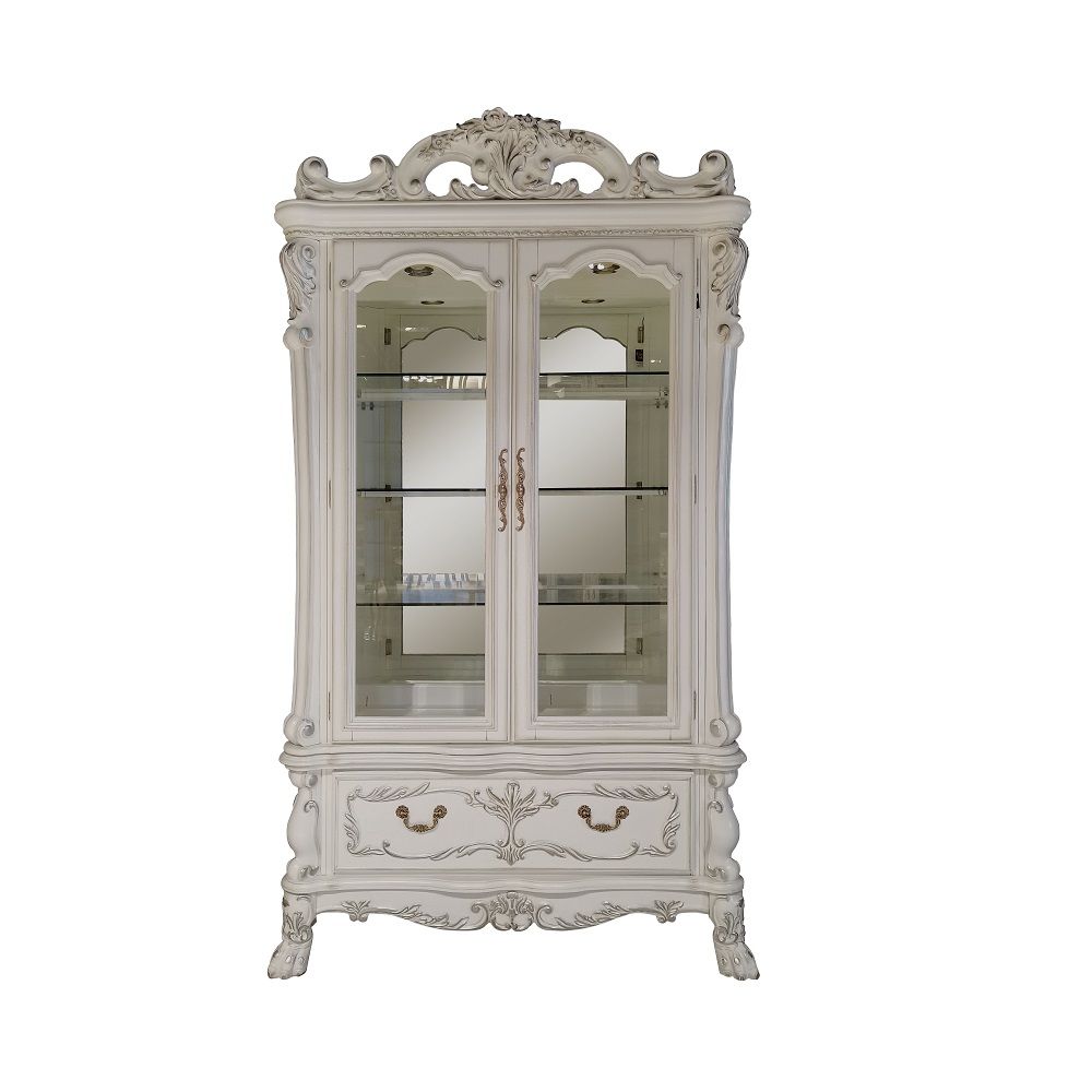 Dresden DN01702 Gabinete de curiosidades blanco hueso