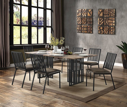 Zudora 7 Pc Industrial Style Dining Set by Acme