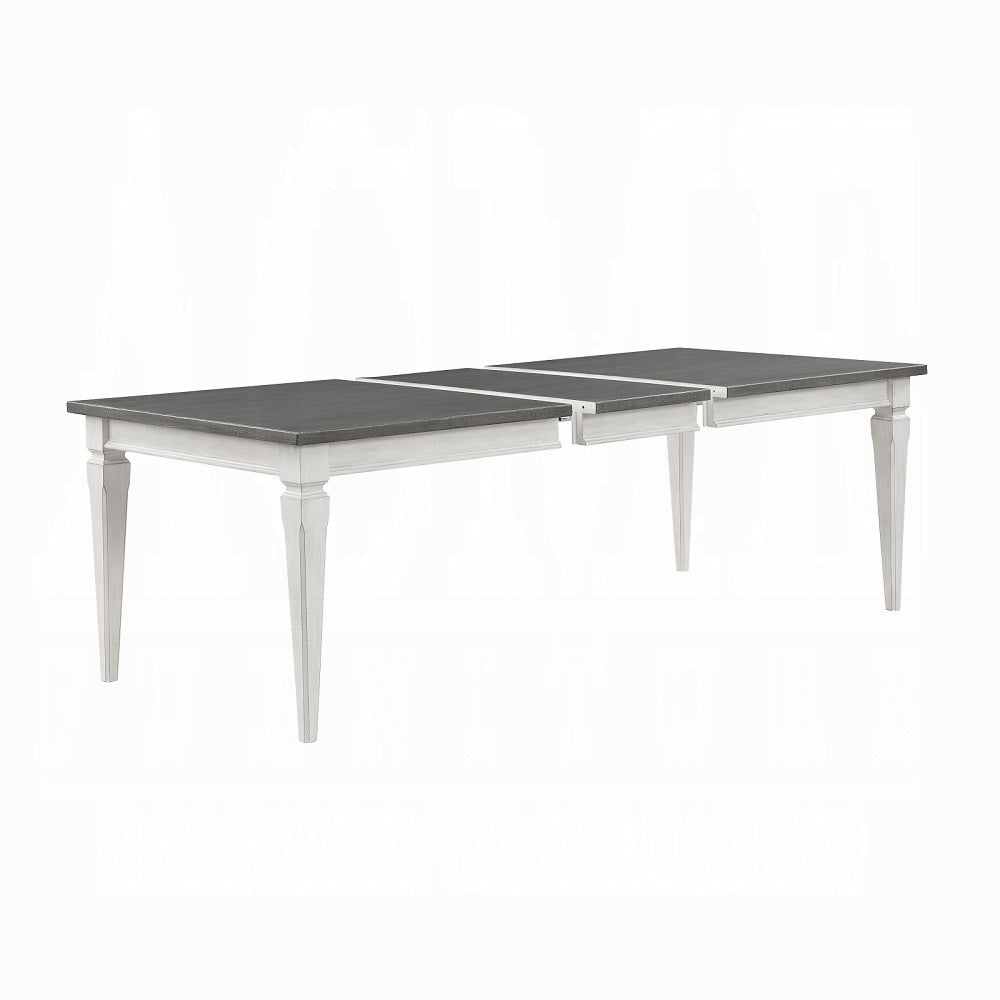 Colección de comedor Katia Weathered White con extensión