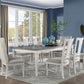 Colección de comedor Katia Weathered White con extensión