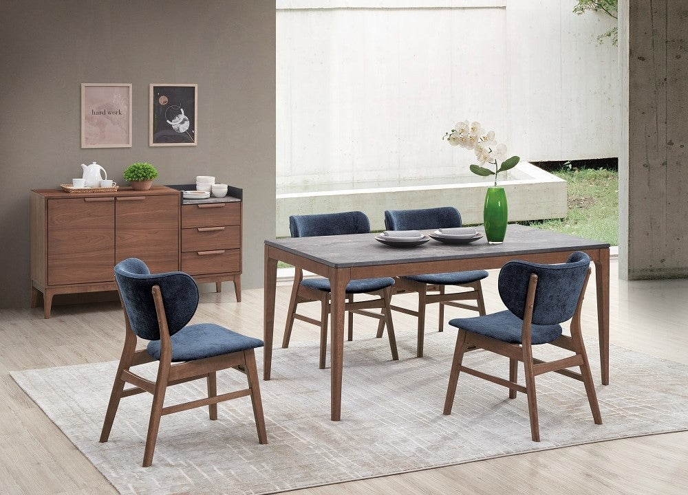 Bevis 5 Pc Dining Set - Blue Chairs