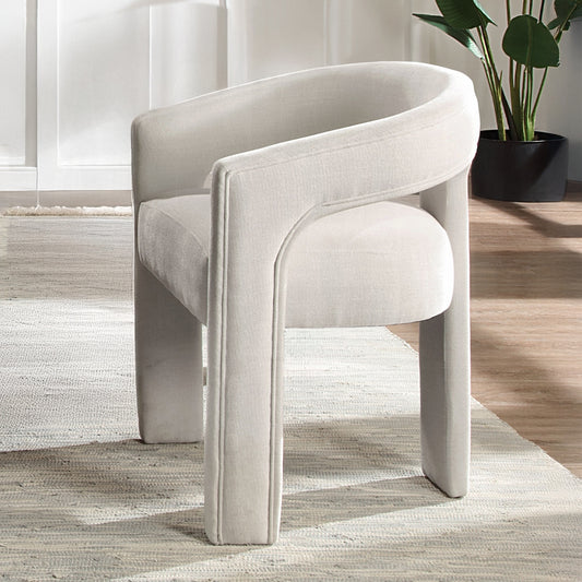 Gamarya White Chenille Chair - Set of 2