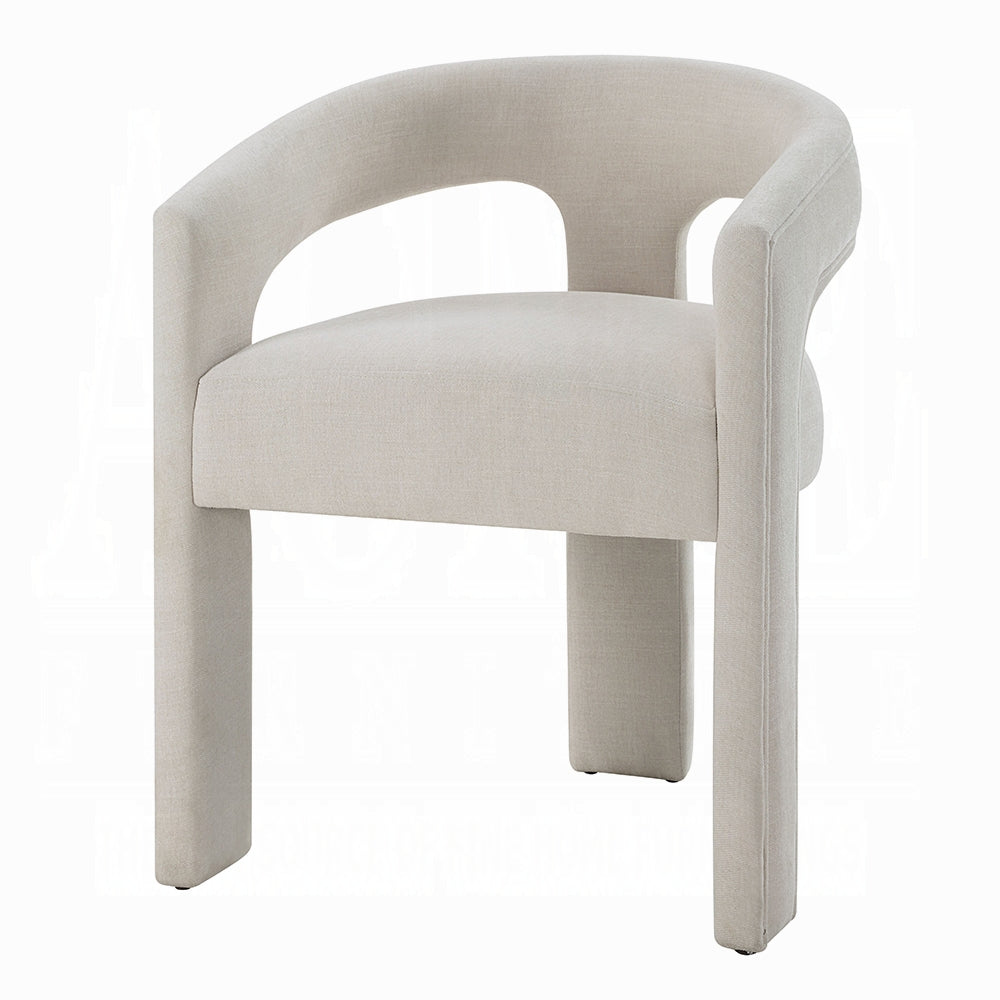 Gamarya White Chenille Chair - Set of 2