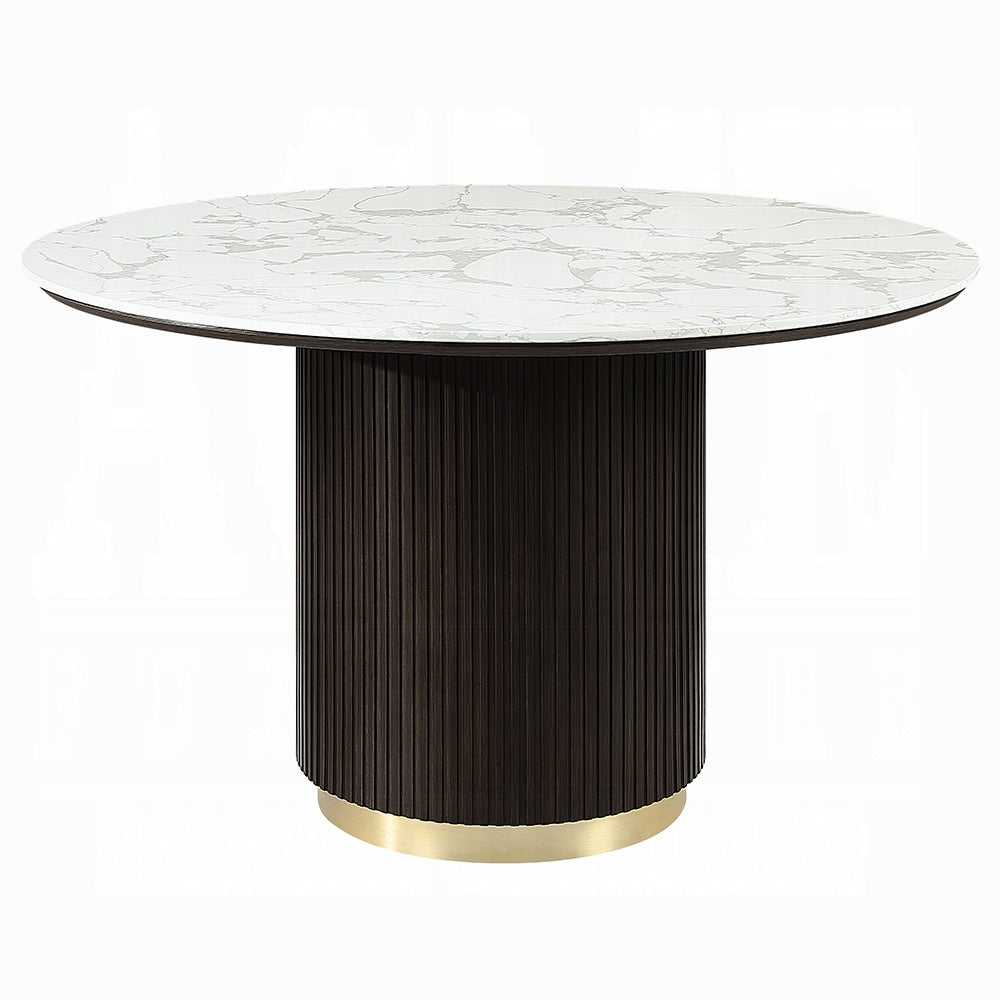 Clayten Round Marble Dining Table - 2 Chair Options