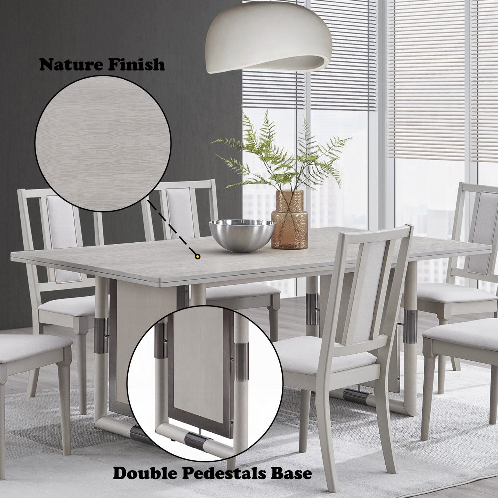 Marta 7 Pc Gray Natural Dining Set DN04310