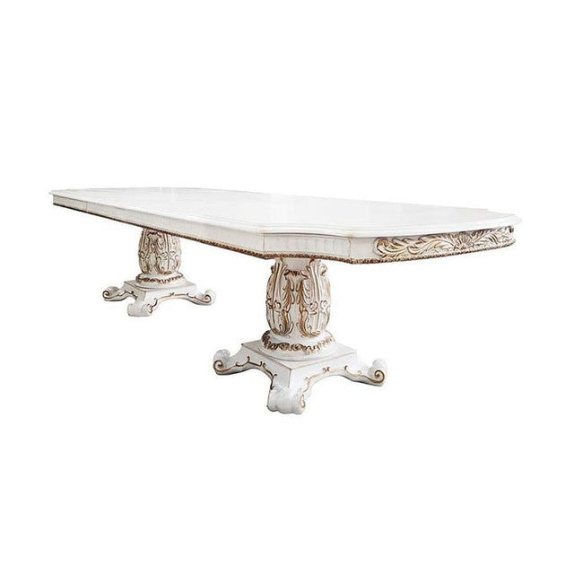 Vendom Antique Pearl Finish 9 Pc Dining Collection