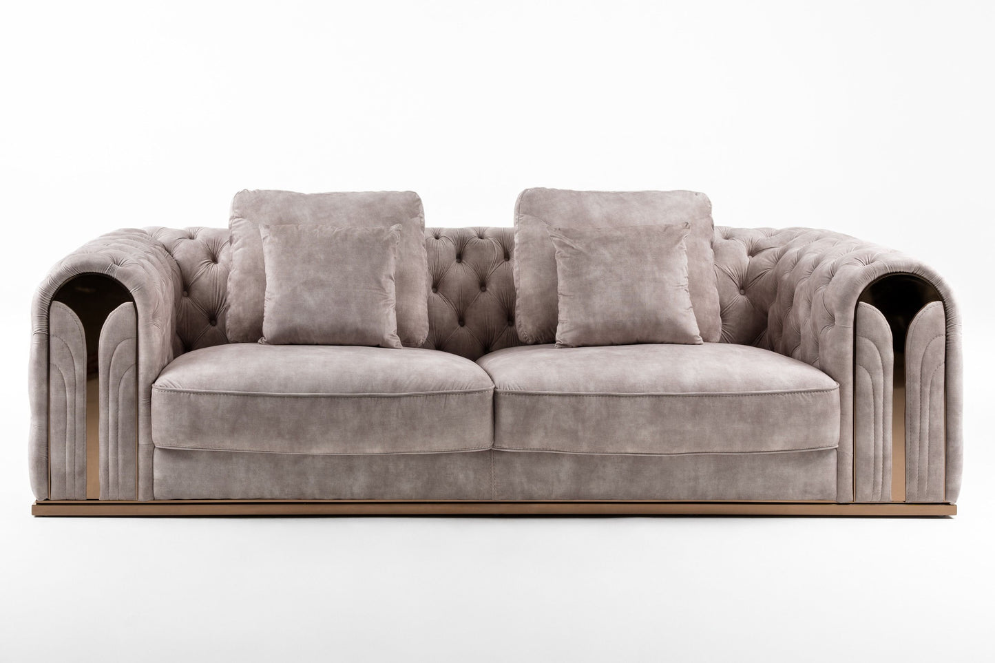 Divani Casa Dosie - Transitional Beige Velvet Sofa