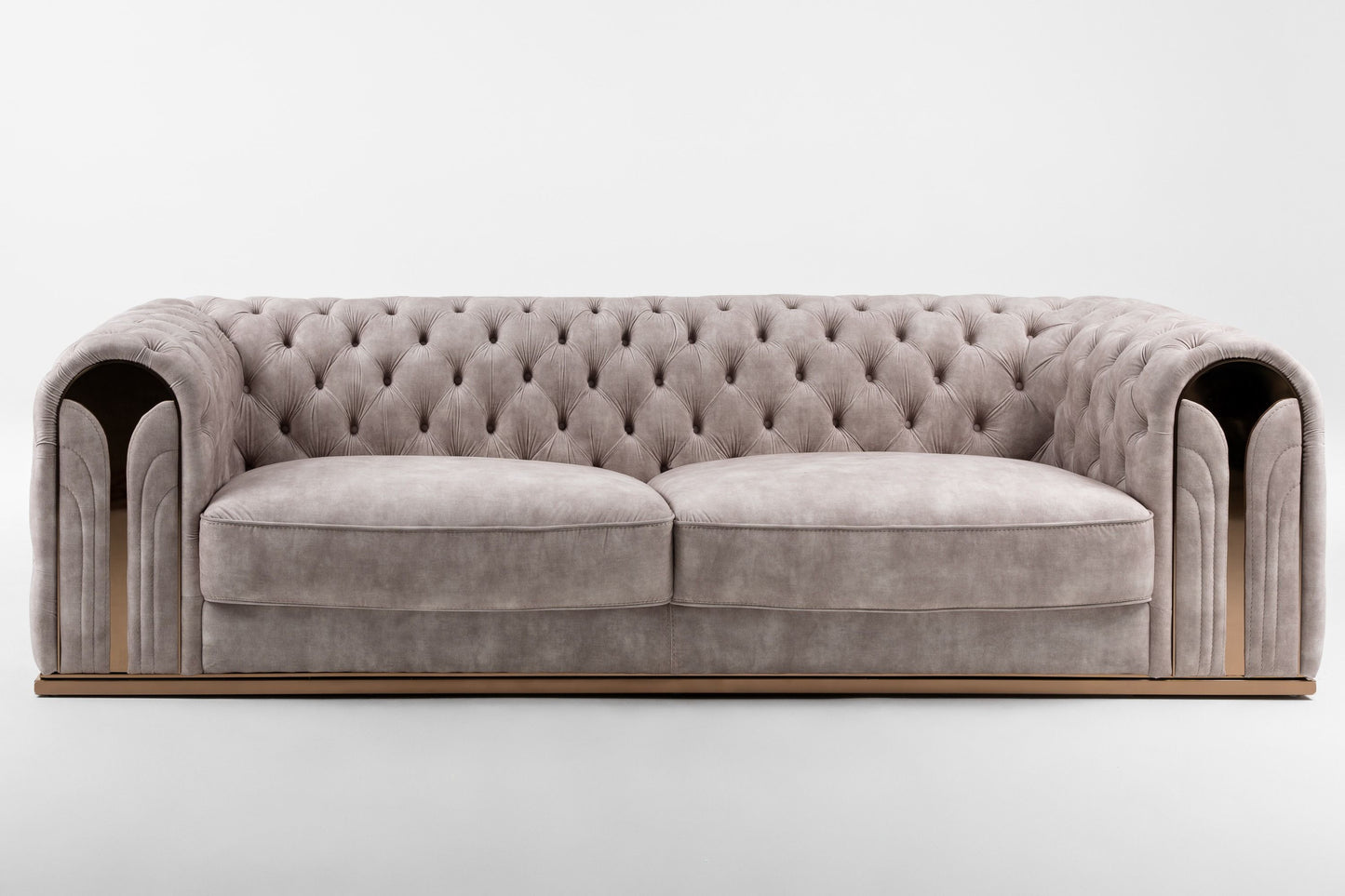 Divani Casa Dosie - Transitional Beige Velvet Sofa