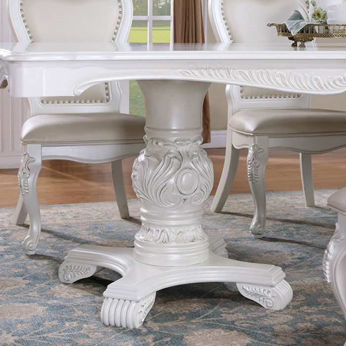 Manzanita White Double Pedestal Dining Set