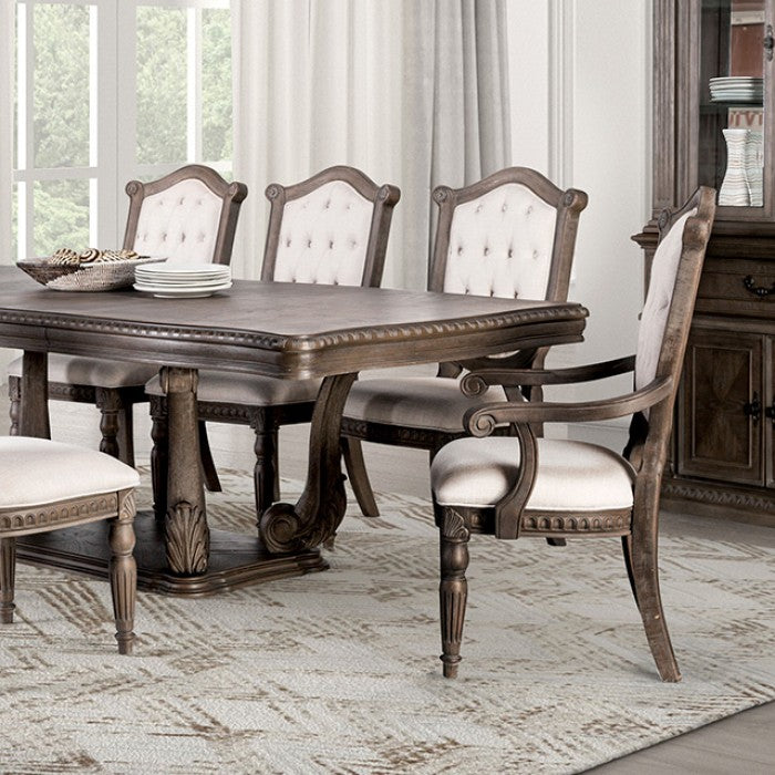 Oakham Weatered Oak Dining Set w/2 Extensions