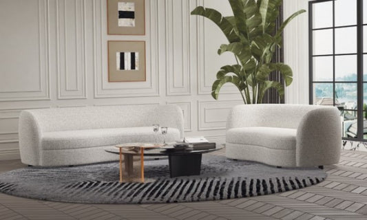 Versoix Sofa & Loveseat - White Boucle