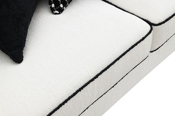 Viviani Black & White Chenille Sofa Set