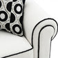 Viviani Black & White Chenille Sofa Set