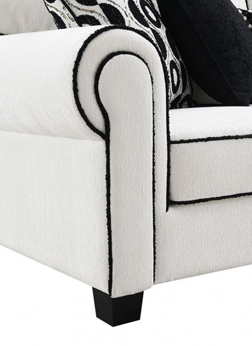 Viviani Black & White Chenille Sofa Set