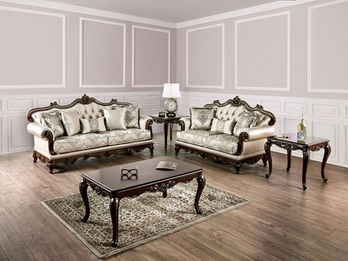 Veracruz 2 Pc Sofa Collection - Dark Cherry/Beige