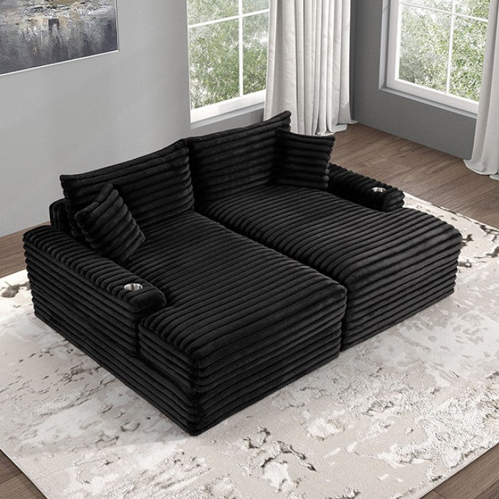 Tavedestrand Double Chaise Sofa - Black