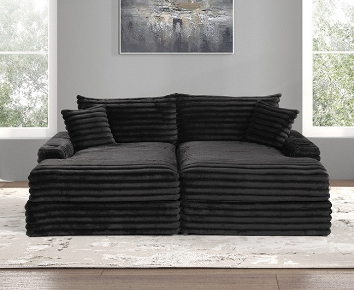 Tavedestrand Double Chaise Sofa - Black