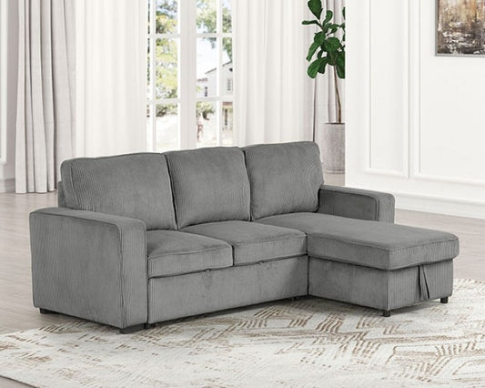 Yves FM6964DG Gray Corduroy Sectional