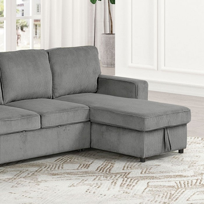 Yves FM6964DG Gray Corduroy Sectional