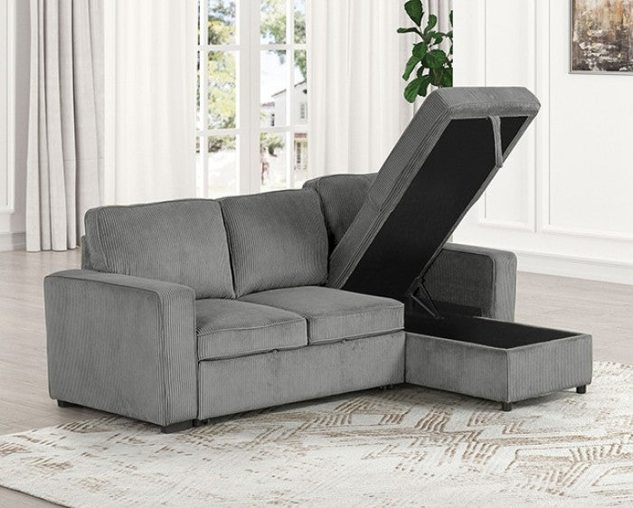 Yves FM6964DG Gray Corduroy Sectional