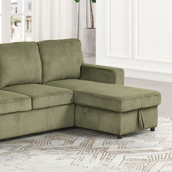 Yves FM6964GR Green Corduroy Sectional